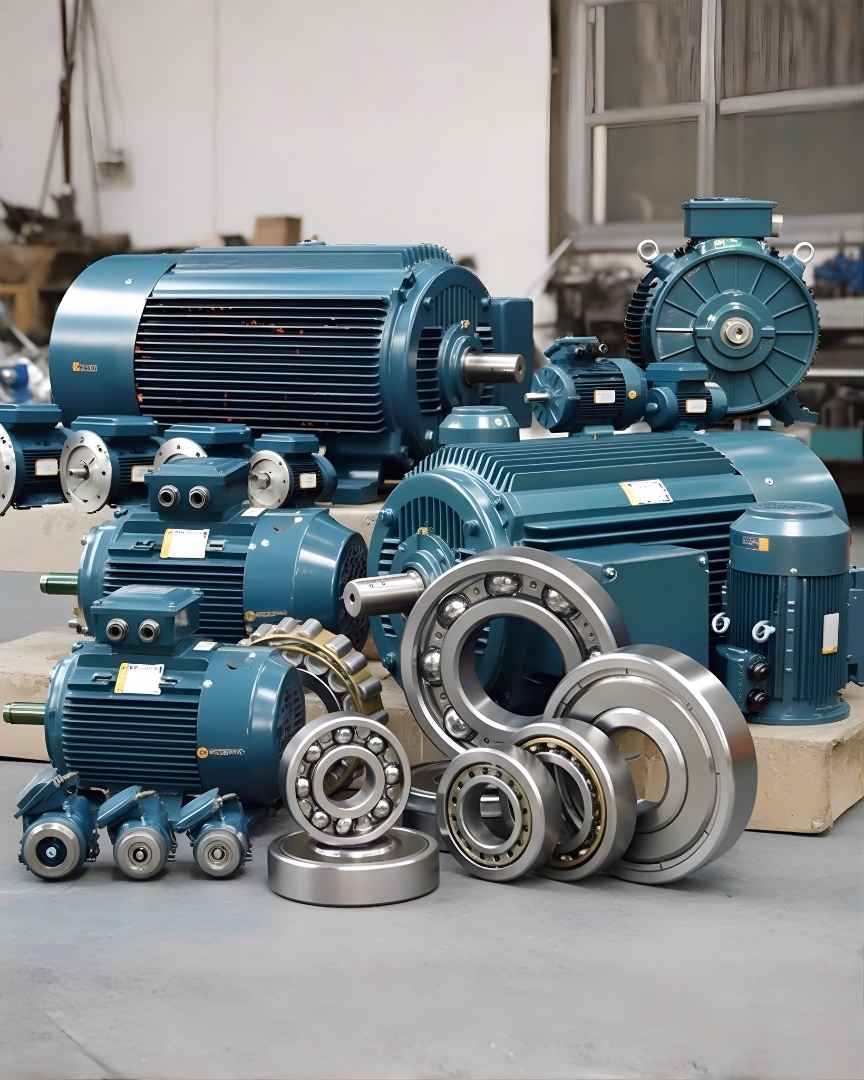 Industrial electric motor driving machinery